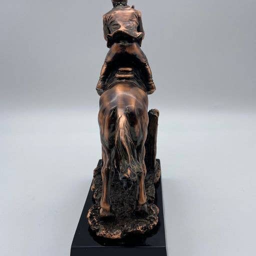 Bronze Steeplechase Horse Jumper on Pedestal