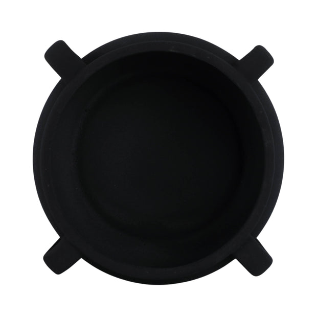 Black Textured Bowl with Handles