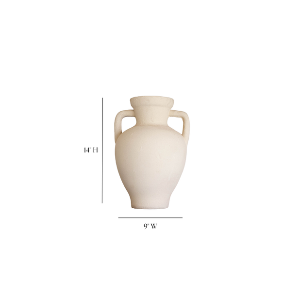 Lesbos Cream Urn Vase With Handles Large