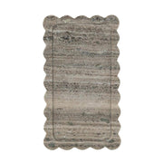 Scalloped Marble Tray with Natural Gray Finish