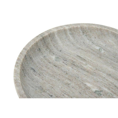 Marble Pedestal Bowl w/ Natural Gray Ribbed Base