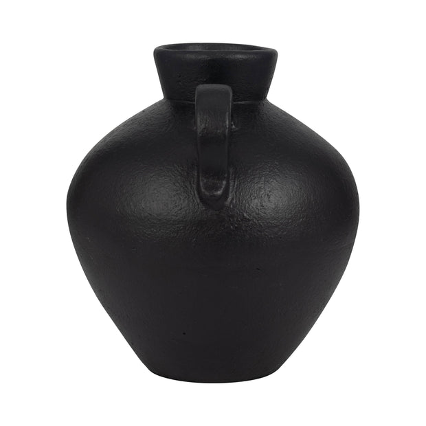 Black Terra Cotta Amphora Organic Vase