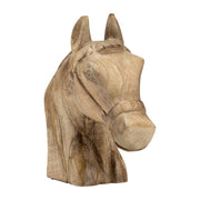 Wooden Horse Head Statue