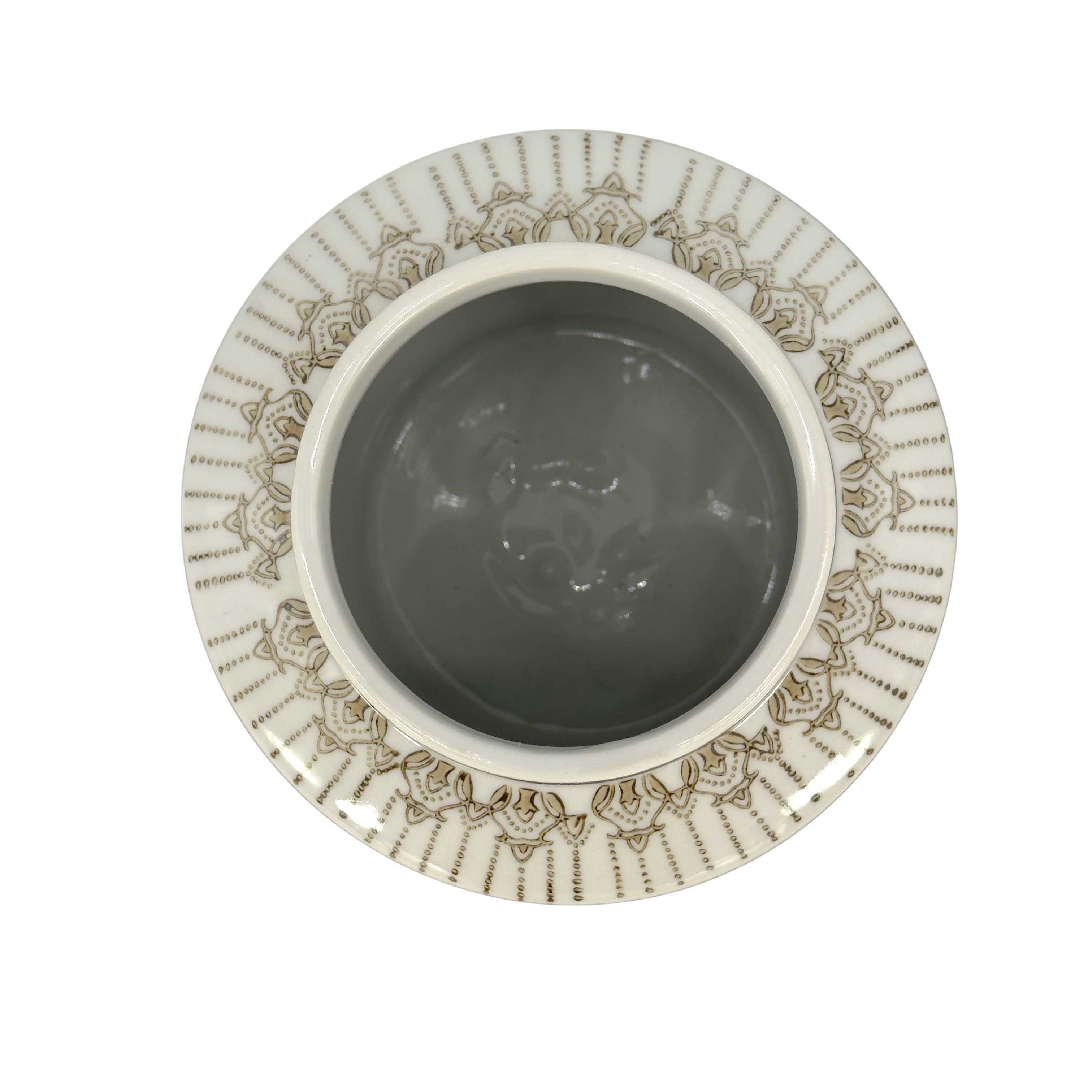 Brown Ceramic Cylinder Chinoiserie Vase 6.7