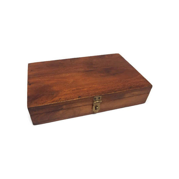 Colonial Ox Horn Domino Set in 8" Wooden Storage Box