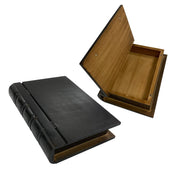 10" Black Wood Hollow Book Safe Storage Box