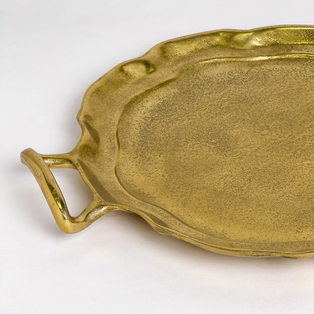 Gilded Round Tray w/Handles