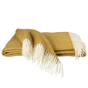 Southampton Home Merino Wool Herringbone Throw- Wheat