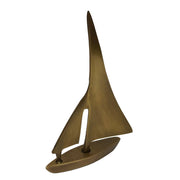 5-1/4" Antiqued Solid Brass Sail Boat Paperweight Desk Decor