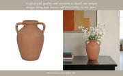 Brown Ceramic With Handles Decorative Vase