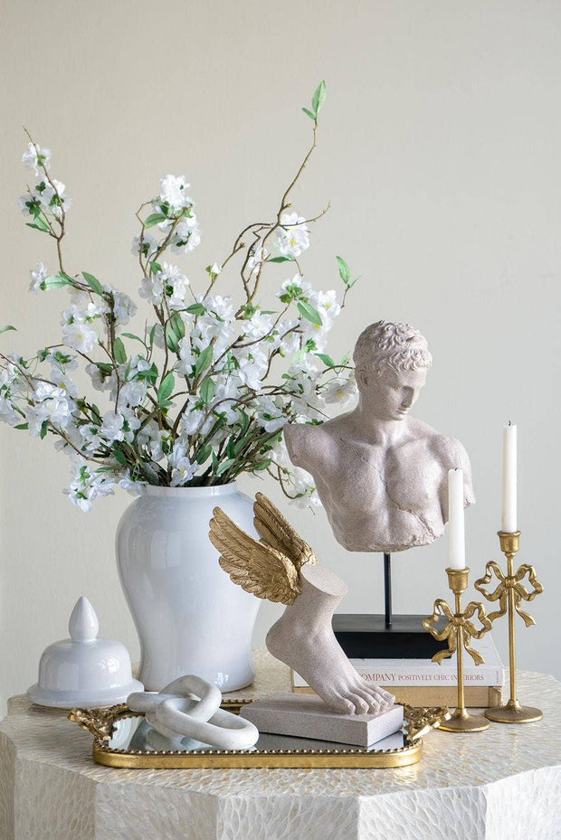 S/2 Gold Bow Candle Holders