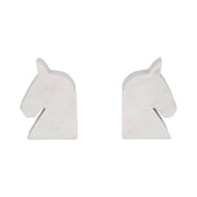 S/2- White Marble Horse Head Bookends