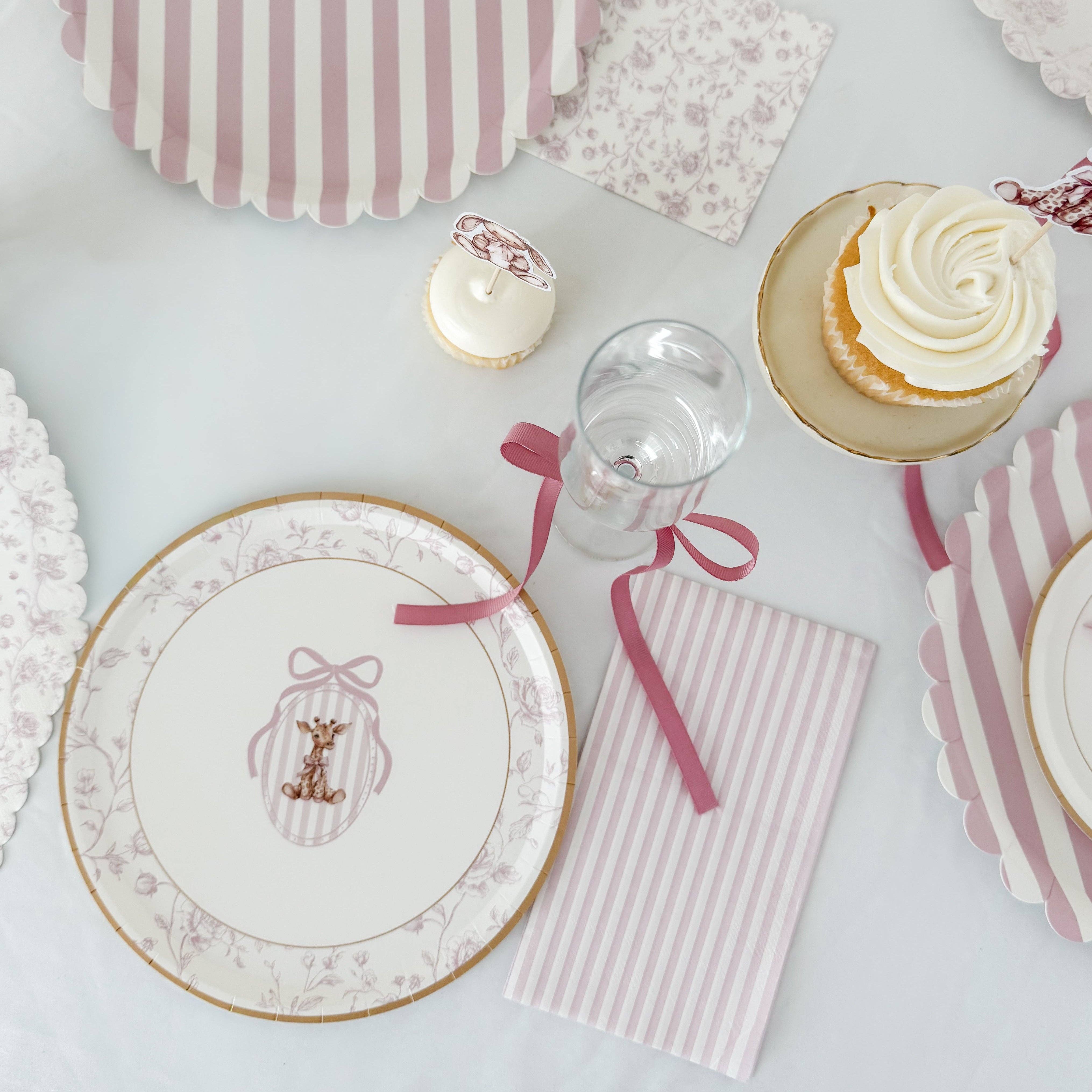 Light Pink Striped Guest Napkins, 24pcs