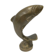 4-1/2" Antiqued Brass Jumping Trout Paperweight