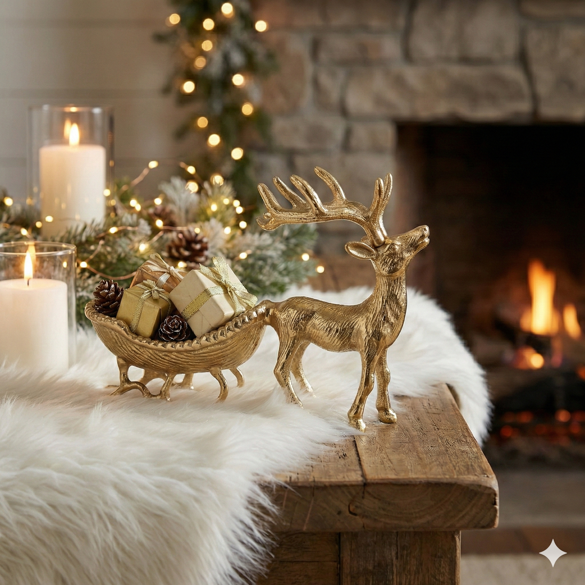 Gold Reindeer Bowl