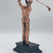 10" Bronze Male Golfer in Backswing