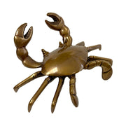 6" Antiqued Brass Dungeness Crab Paperweight Tabletop Decor