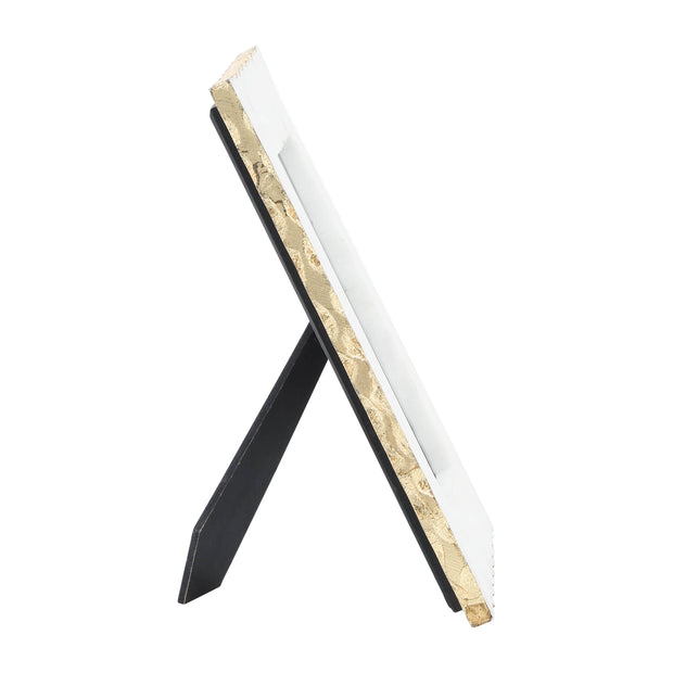 White  Marble Photo Frame with Gold Trim