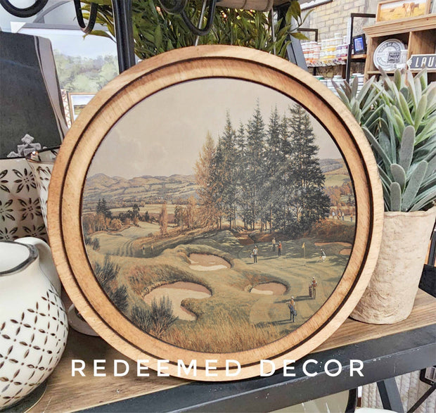 8" Round Golf Art