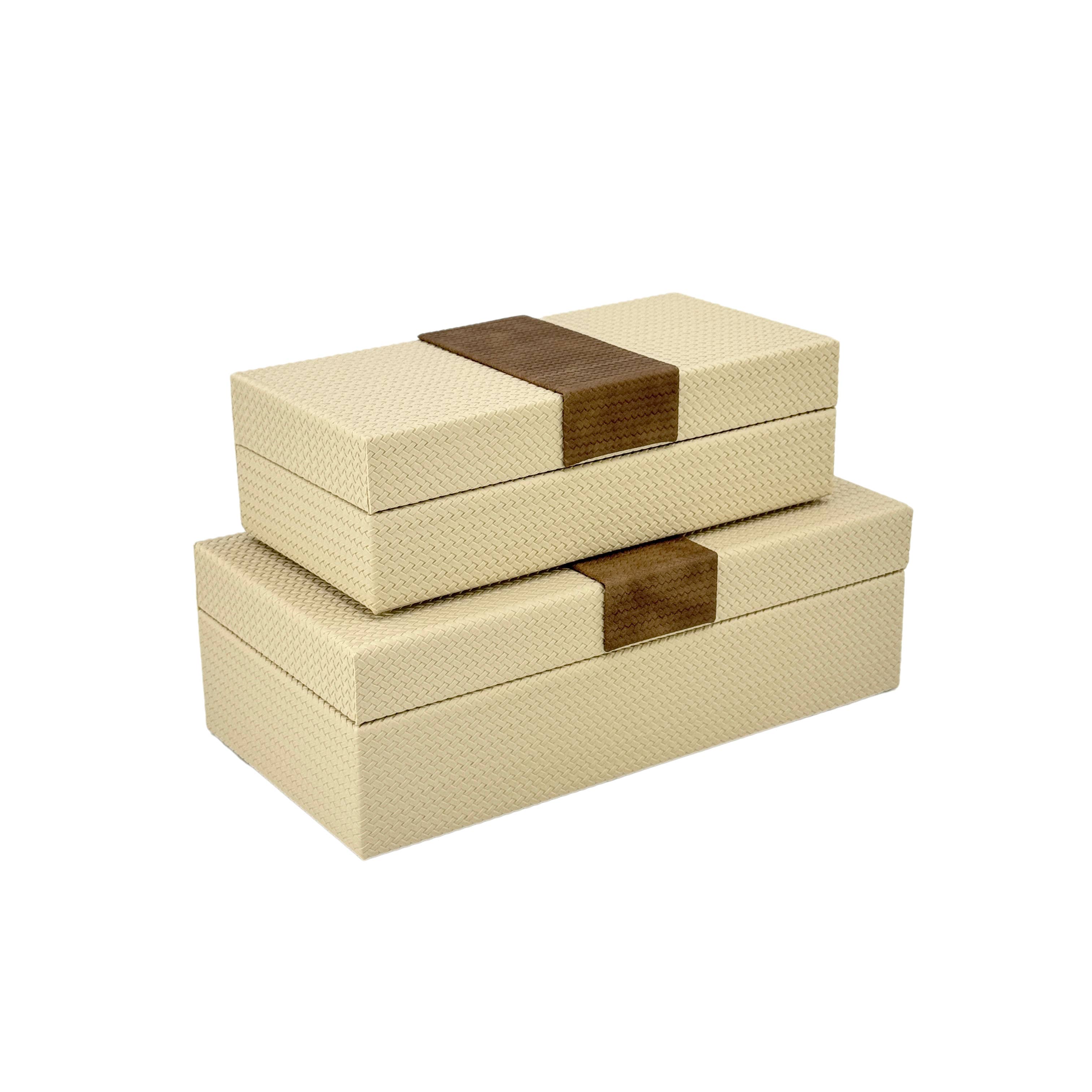 Vegan Leather Neutral Decorative Box