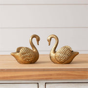Set of Swan Tapered Candle Holders