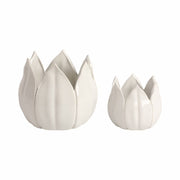 White Ceramic Tulip Petal Planters