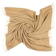 Southampton Home Merino Wool Herringbone Throw- Wheat