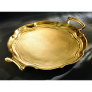 Gilded Round Tray w/Handles