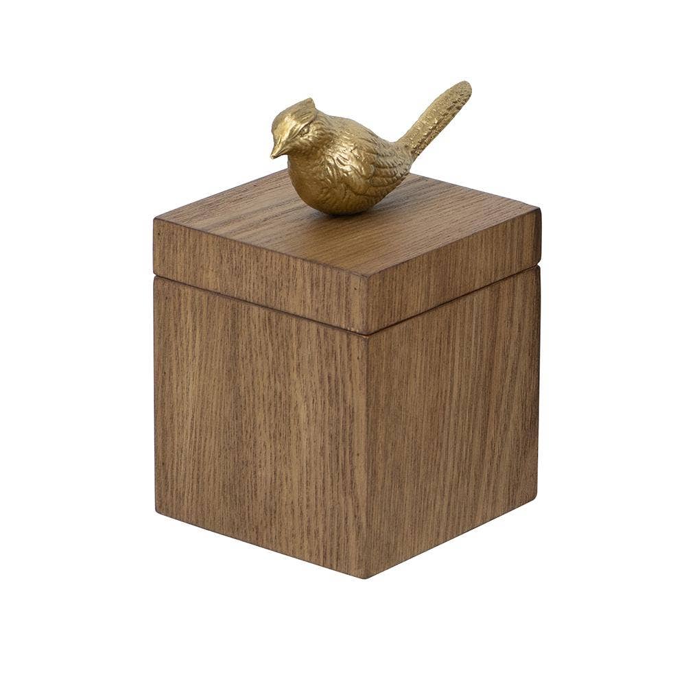 Wood Bird Decor Storage Box