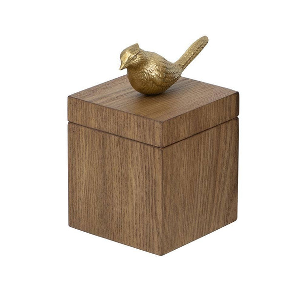 Wood Bird Decor Storage Box