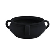 Black Textured Bowl with Handles