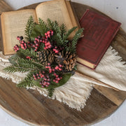 16" CEDAR & MAGNOLIA LEAF W/ RED BERRY PICK