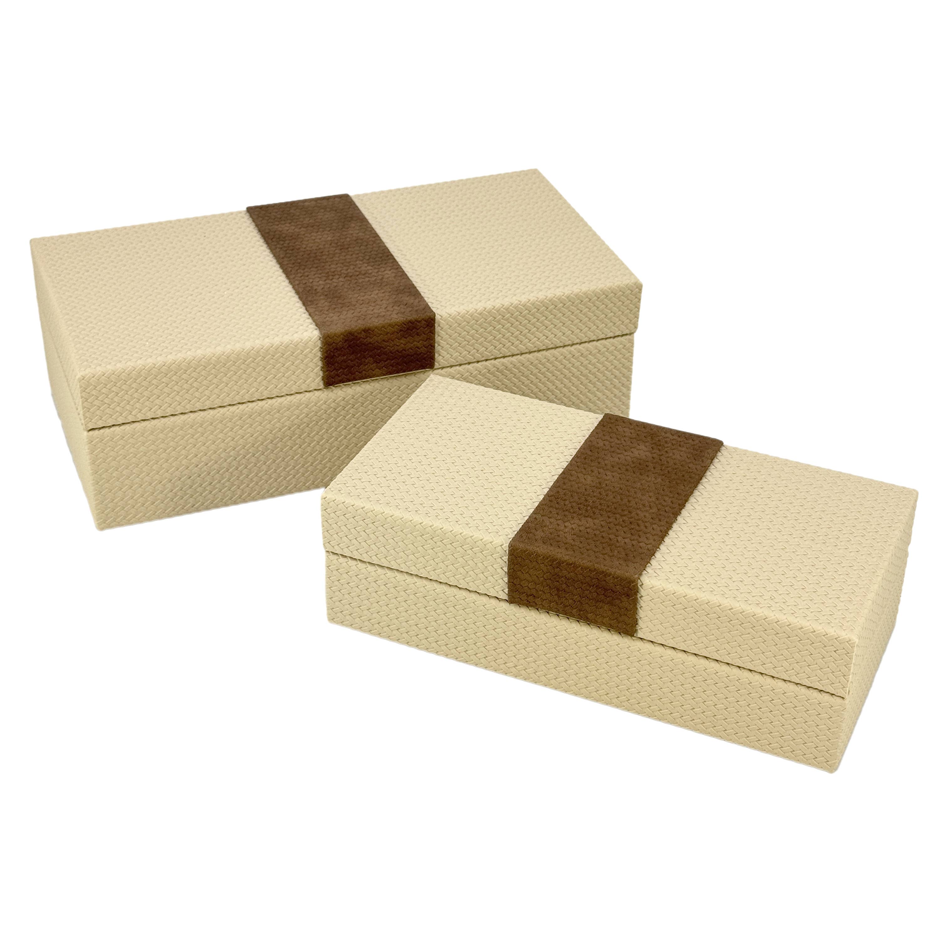 Vegan Leather Neutral Decorative Box