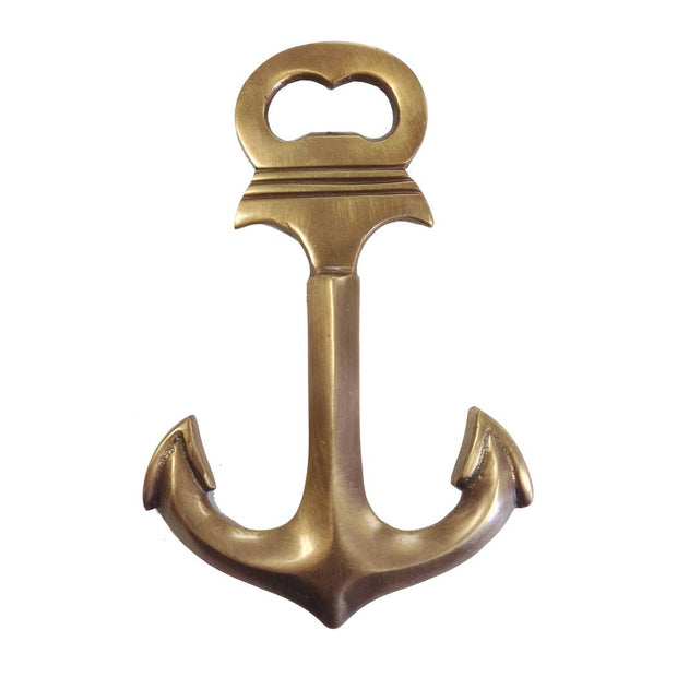 6" Antiqued Brass Anchor Bottle Opener