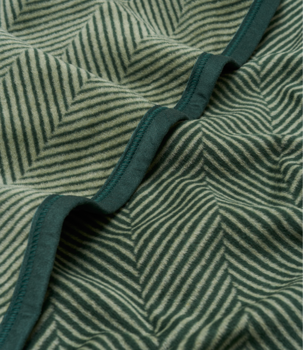 Harborview Herringbone Forest Green Blanket