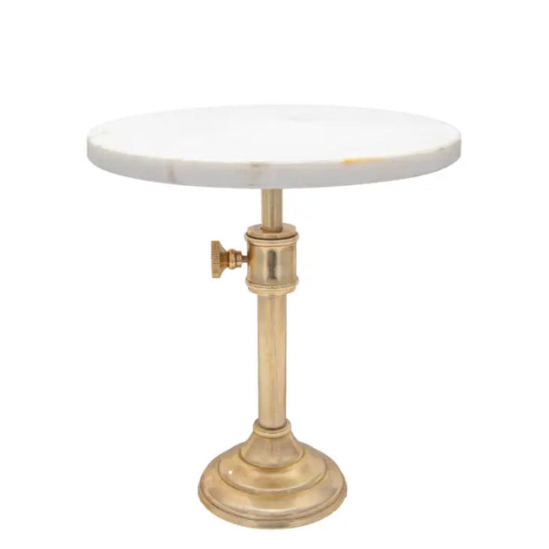 Marble & Antique Brass Adjustable Cake Plate