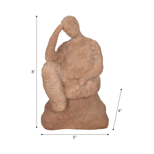 Terracotta Thinking Man Figurine