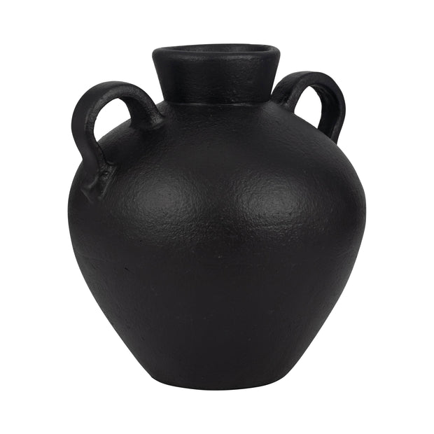 Black Terra Cotta Amphora Organic Vase