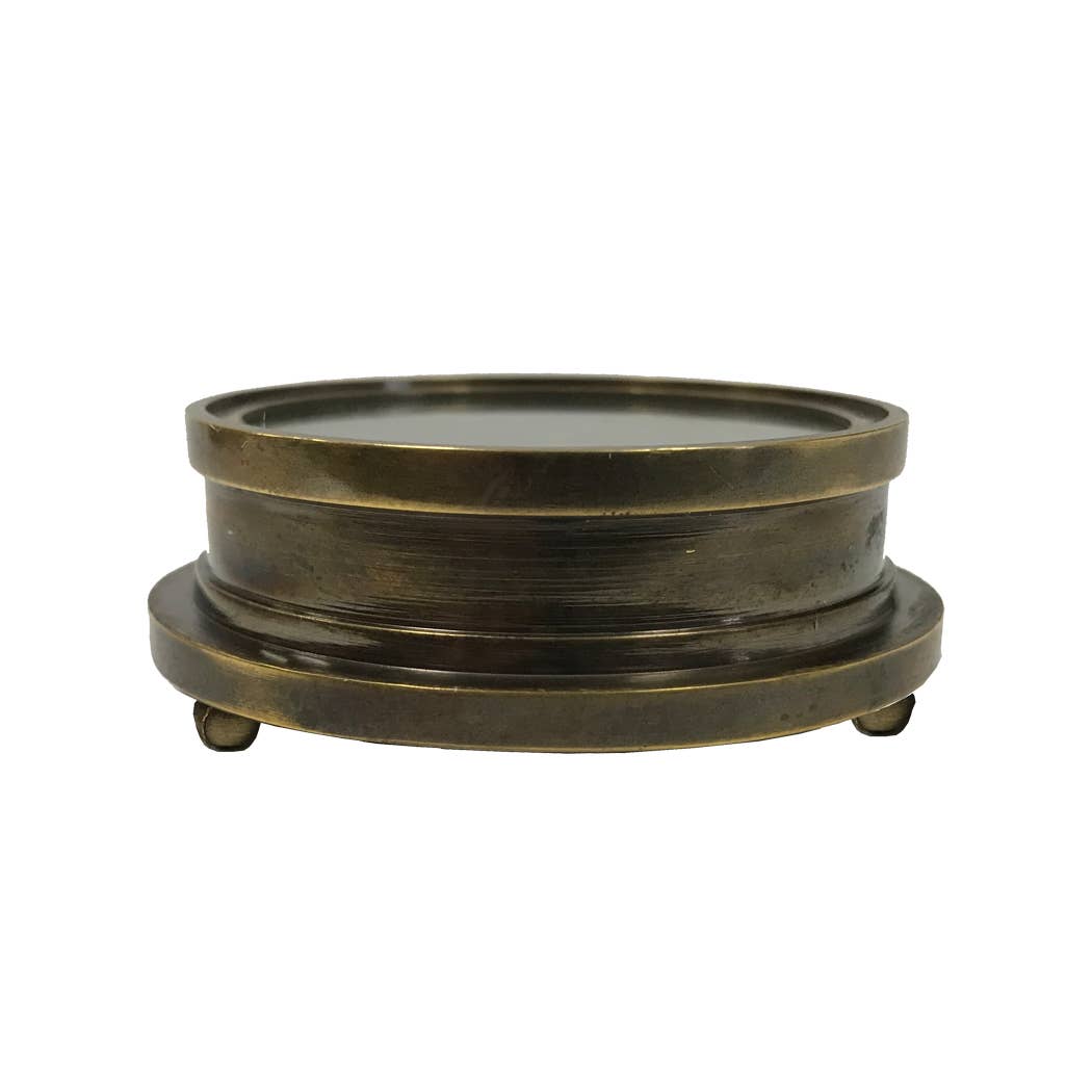 Antiqued Brass Compass With 100-Year Calendar