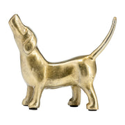 Gold Howling Dog Figurine