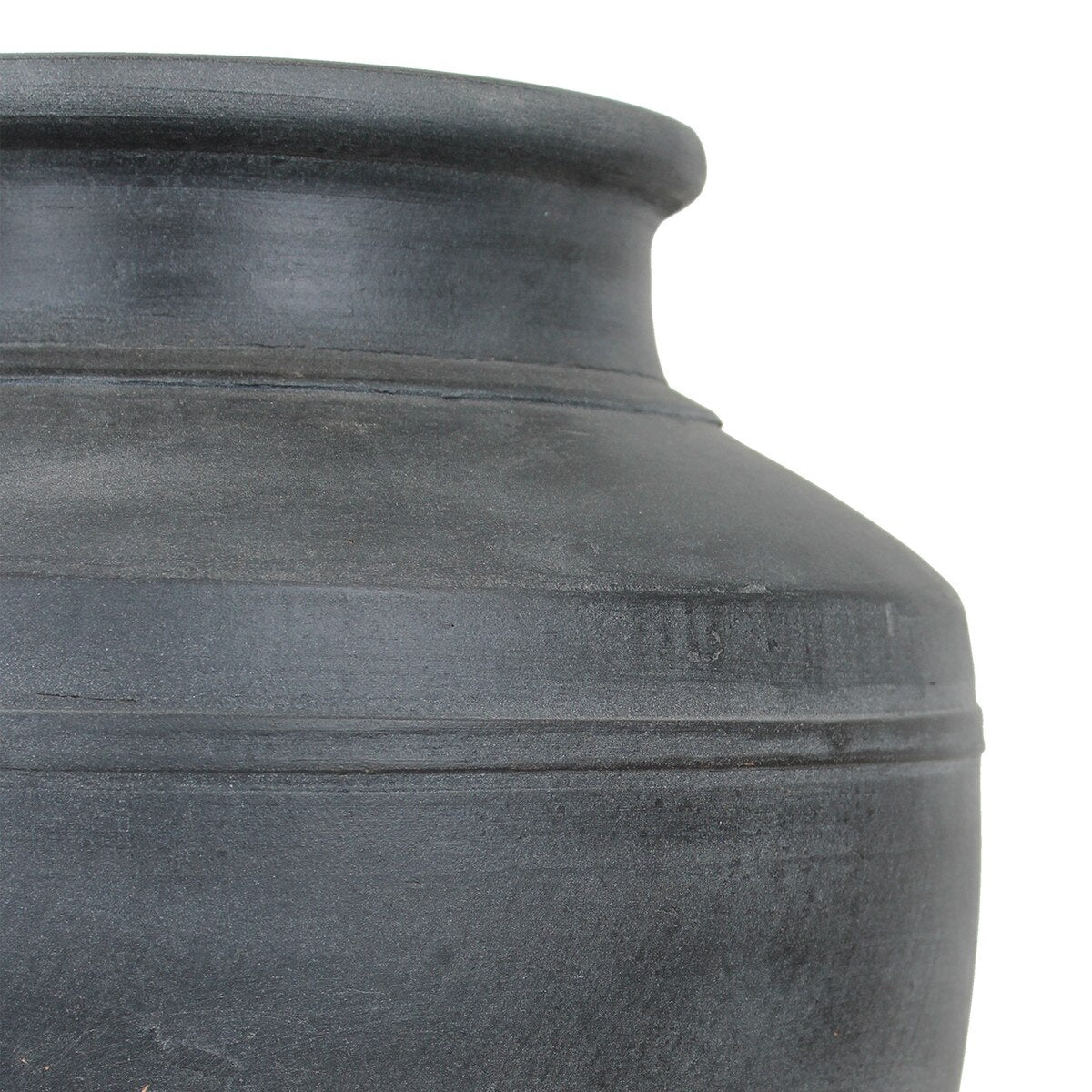 Apollo Black Terracotta Wide Mouth Vase