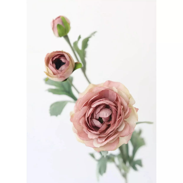 Antique Mauve Artificial Ranunculus Flowers - 26"