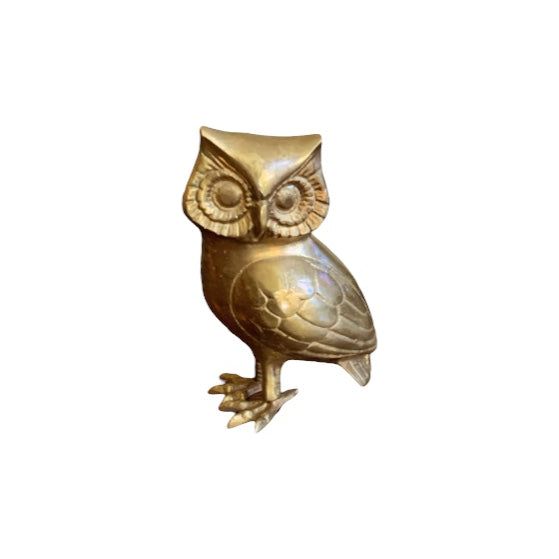 Vintage Brass Owl Statue