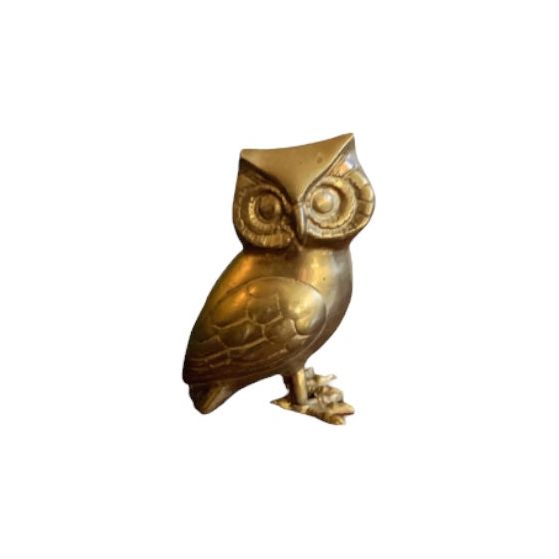 Vintage Brass Owl Statue