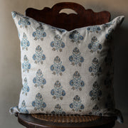 Ankara Fresh Azure Linen Pillow - 22" x 22"