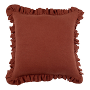 Anika Solid Saffron Pillow W/Ruffle