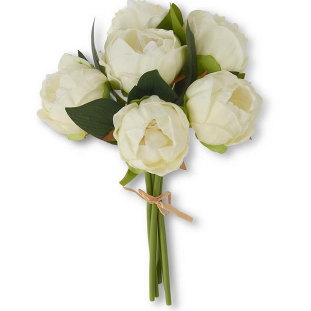 White Real Touch Peony Bundle