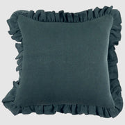 Anika Solid Teal Pillow W/Ruffle