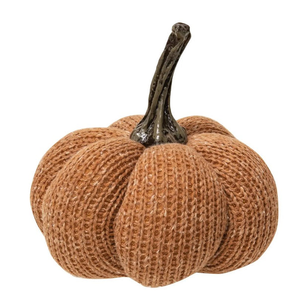 Burnt Orange Knit Pumpkin - Medium