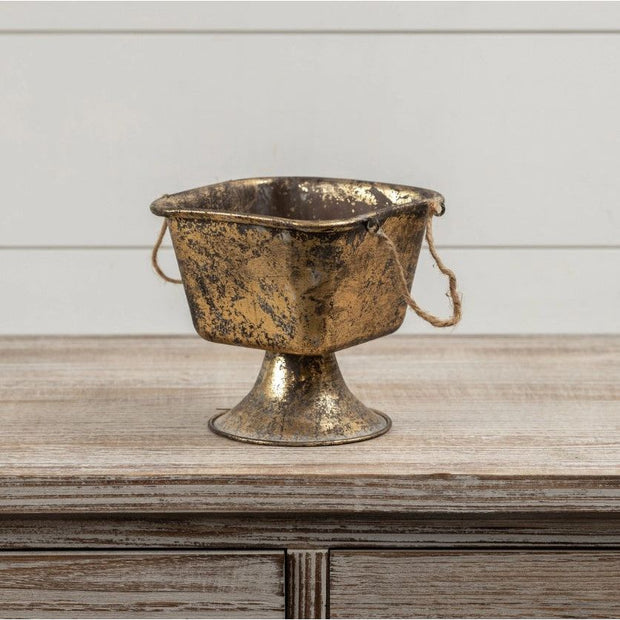 Aged Gold Square Urn
